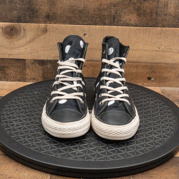 CONVERSE ALL STAR POLKA DOT WOMENS ATHLETIC SHOES BLACK WHITE HIGH SIZE 7 - Picture 2 of 9